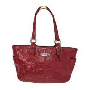 Coach 2012 Madison Patent Leather Carryall Tote Berry F10462